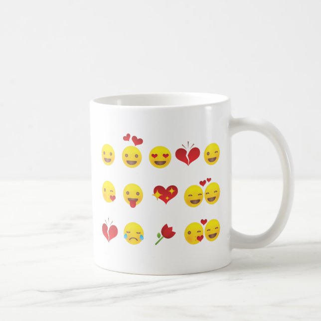 Caneca De Café Namorados Emojis (Direita)