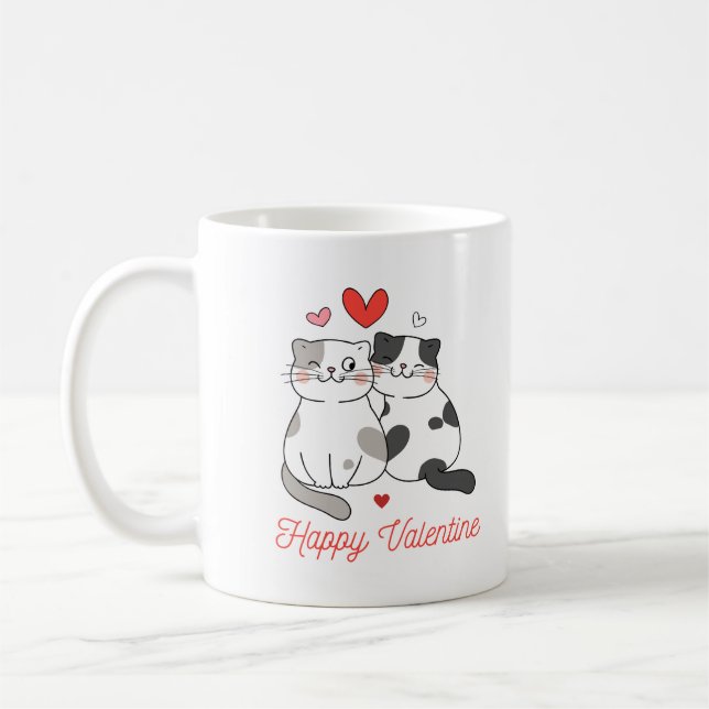 Caneca De Café Namorados Feliz dos Gatos Gastos Cachorros Vermelh (Esquerda)