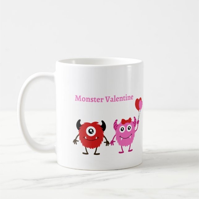 Caneca De Café Namorados monstro com monstros bonitos ativado (Esquerda)