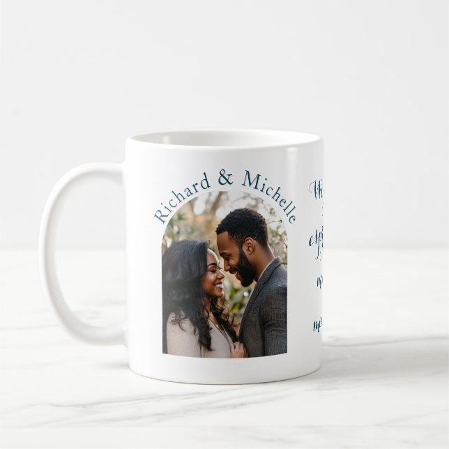 Caneca De Café Namorados Nomes de Fotografias Personalizados e Ci (Esquerda)