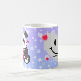 Caneca De Café Namorados Panda no Amor