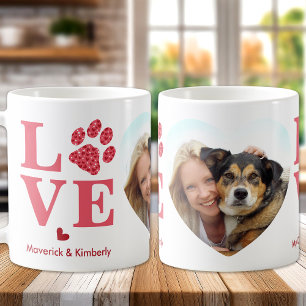 Caneca De Café Namorados Personalizado de Pet LOVE Heart Photo Do