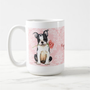 Caneca De Café Namorados Rosa Boston Terrier