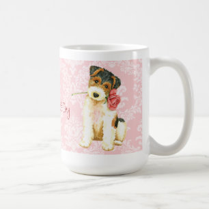 Caneca De Café Namorados Rosa Fio Fox Terrier