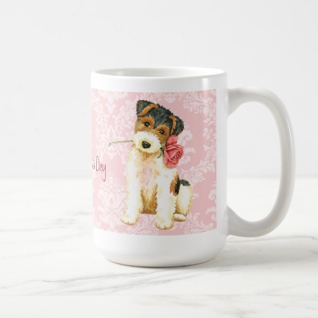 Caneca De Café Namorados Rosa Fio Fox Terrier (Direita)