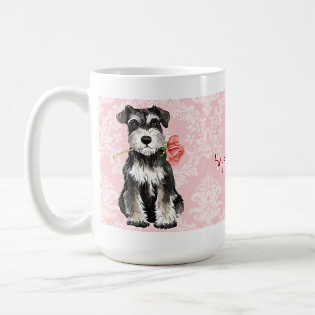 Caneca De Café Namorados Rosa Mini Schnauzer (Esquerda)
