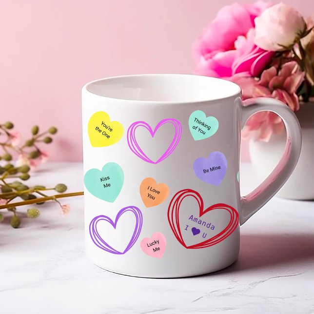 Caneca De Café Namorados Swetheart Candy Phrases Coffee Mug (Criador carregado)