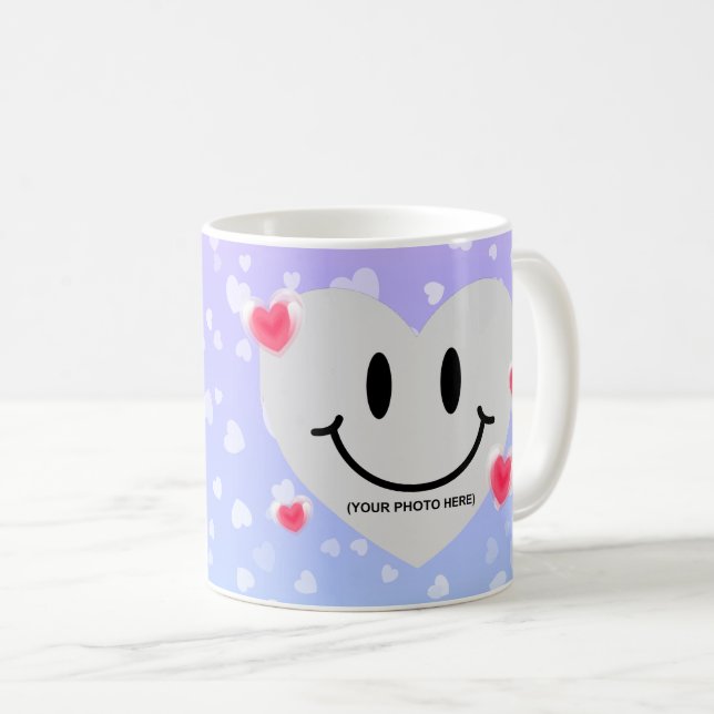 Caneca De Café Namorados Vidro Coração Balão Bublegum Casal (Frente Esquerda)