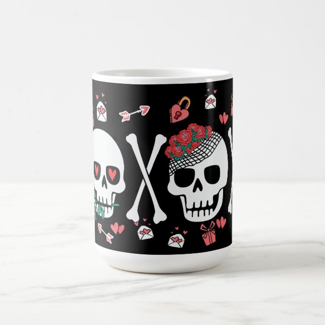 Caneca De Café Namorados XOXO de Valloween cutâneo (Centro)