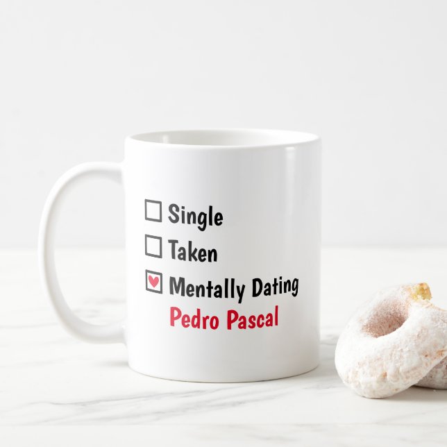Caneca De Café Namorando mentalmente Pedro Pascal Personalizar st (Com Donut)