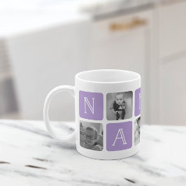 Caneca De Café NANA Avó Foto Collage Mug | Violeta