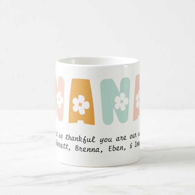 Caneca De Café Nana Floral Personalizada Cores Vovó (Centro)