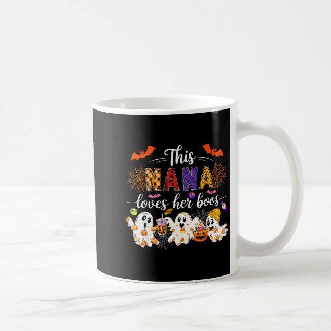 Caneca De Café Nana Loves Her Boos Halloween Boos Lover Family Gr (Direita)
