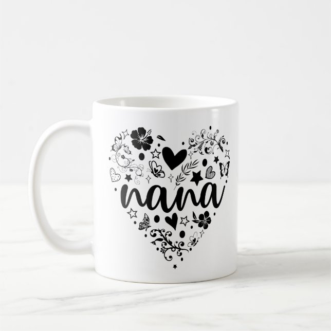 Caneca De Café Nana Mugs, Nana Heart Mugs, Nana Mug, vovó (Esquerda)