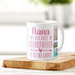 Caneca De Café Nana Nana Grandchild Names & Photo Collage<br><div class="desc">Um presente perfeito para uma avó que odeia ser chamada de avó, esta caneca Nana fofa e engraçada mostra o ditado "Nana - porque a avó é para senhoras idosas" numa colagem de cinco fotos de seus netos. Personalize com uma mensagem personalizada, os nomes dos netos e/ou o ano em...</div>