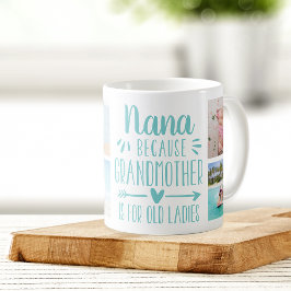 Caneca De Café Nana Nana Grandchild Names & Photo Collage
