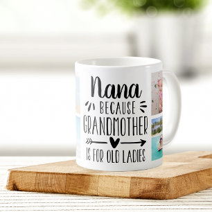 Caneca De Café Nana Nana Grandchild Names & Photo Collage
