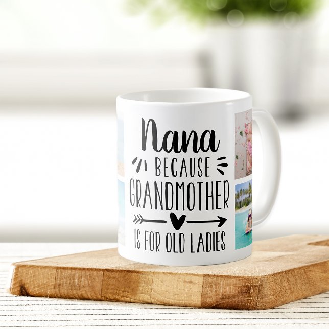 Caneca De Café Nana Nana Grandchild Names & Photo Collage (Criador carregado)