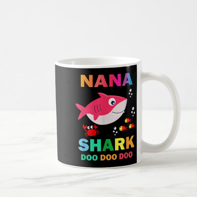 Caneca De Café Nana Shark Shirt, Dia de os pais Presente Da Mulhe (Direita)