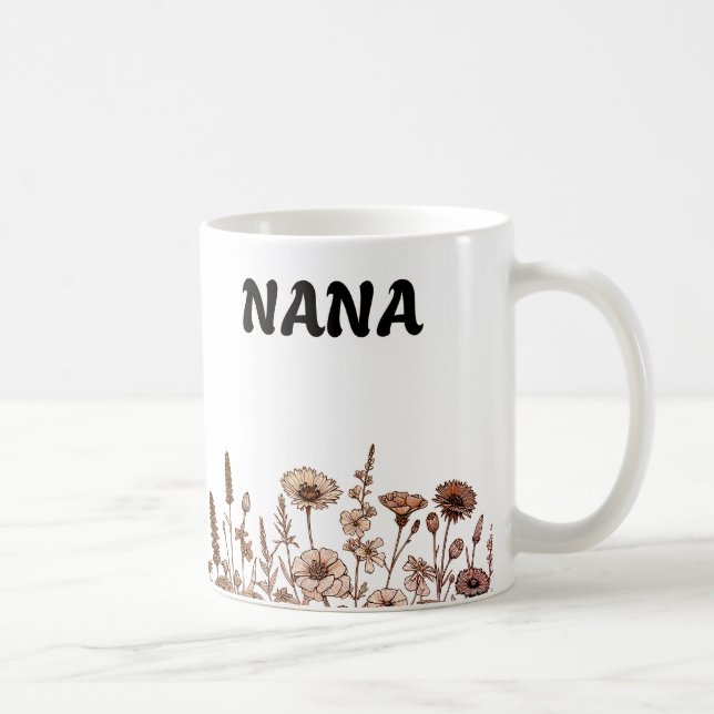 Caneca De Café Nana Trendy Floral Design (Direita)