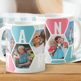 Caneca De Café Nanna 5 Foto Editável 5 Letra Honeycomb