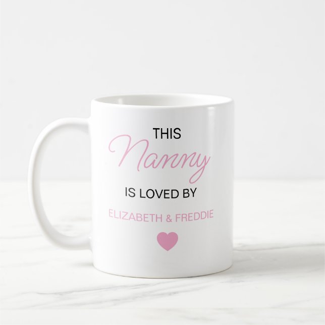 Caneca De Café Nanny Mug Personalizado, Nannie Nanna Gifts, Perso (Esquerda)