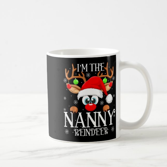 Caneca De Café Nanny Reindeer Christmas Family Matching Group Fun (Direita)