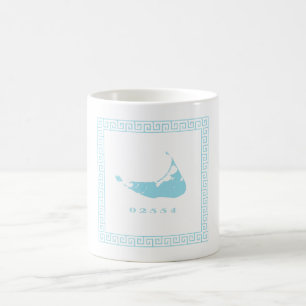 Caneca De Café Nantucket Azul Claro 02554 Código Zip Coffee Mug
