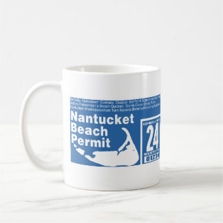 Caneca De Café Nantucket Beach Permit 2024 blue