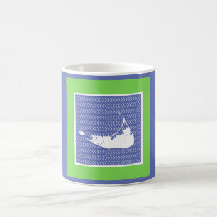 Caneca De Café Nantucket Gráfico em Mão Ilustrado Padrão