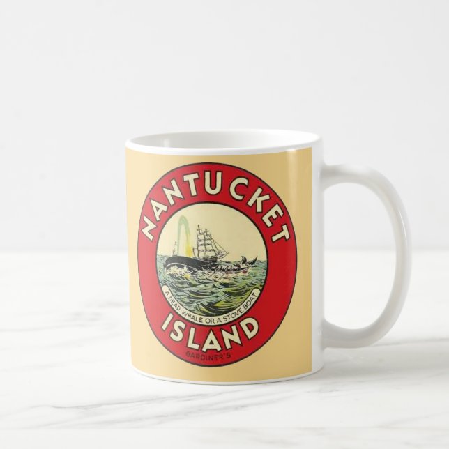 Caneca De Café Nantucket Island Circle Decal (Direita)