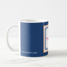 Caneca De Café Nantucket Island Coffee Mug em Azul, Branco, Rosa