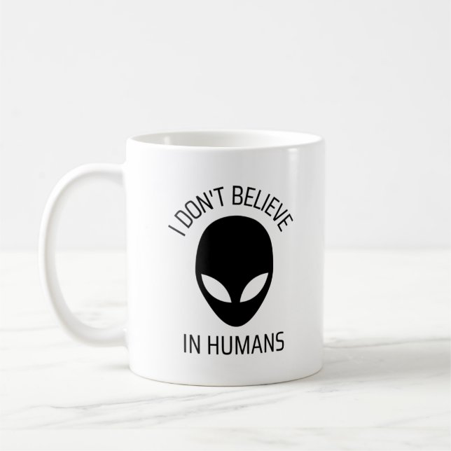 Caneca De Café Não Acredito em Humanos (Esquerda)