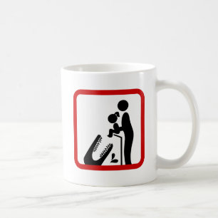 Caneca De Café Não alimente a filha ao sinal de zoológico de cr