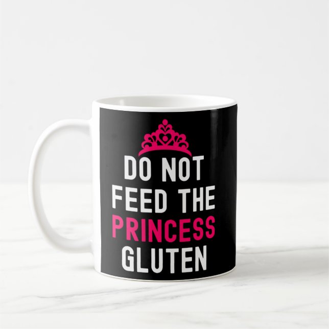 Caneca De Café Não Alimente Esta Princesa Gluten Alergia Celiac D (Esquerda)