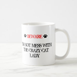 Caneca De Café Não brinque com a Louca Senhora de Gato