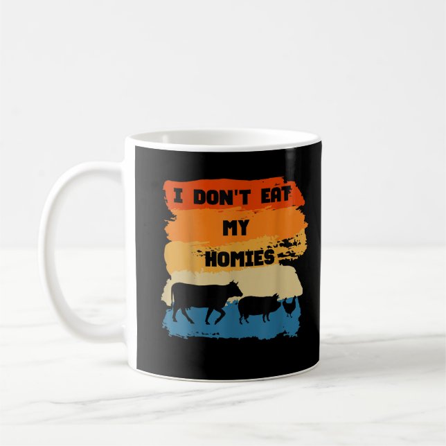 Caneca De Café Não Como Meus Amigos Engraçado Presente Para Veget (Esquerda)