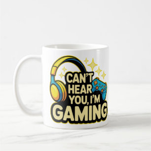 Caneca De Café Não consigo ouvir você que estou jogando - jogador