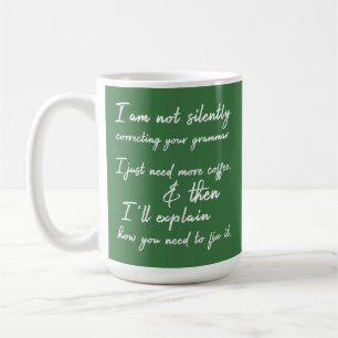 Caneca De Café Não Corrigindo Silentemente Seu Café Gramático Ver