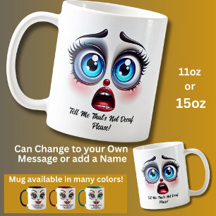 Caneca De Café Não Descafeinado, Por Favor!, Olhos Fabulosos Cara