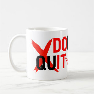 Caneca De Café NÃO DESISTA – Design de Motivação Vermelho Ousado