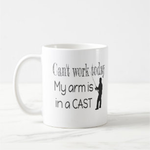 Caneca De Café Não é possível trabalhar Pescar Humor