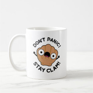 Caneca De Café Não entre em pânico e fique com o Clam Funny Anima