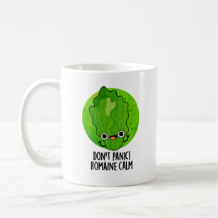 Caneca De Café Não entre em pânico Romaine Calm Cute Veggie Pun