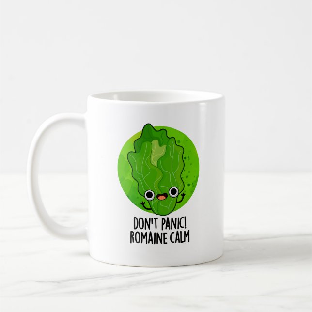 Caneca De Café Não entre em pânico Romaine Calma Engraçado Veggie (Esquerda)