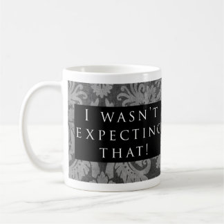 Caneca De Café Não esperava isso! Preto do teste padrão