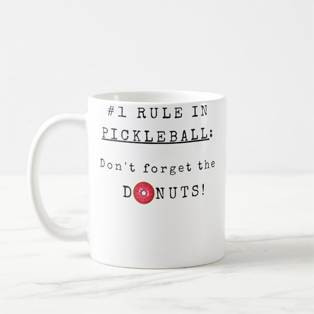 Caneca De Café Não Esqueça Os Donuts Engraçado Pickleball (Esquerda)