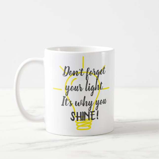 Caneca De Café Não esqueça sua luz amarela clara (Esquerda)