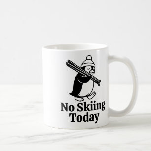 Caneca De Café Não Esquiar Hoje Engraçado, Triste Pinguim, Esquec