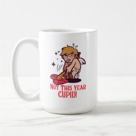Caneca De Café "Não Este Ano, Cupido!" Estilo 1